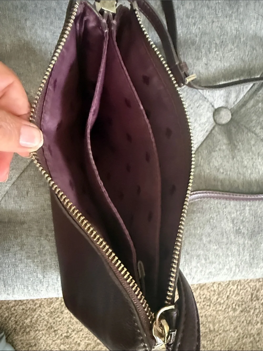 kate spade New York Pebbled Leather Crossbody Bag in Burgundy